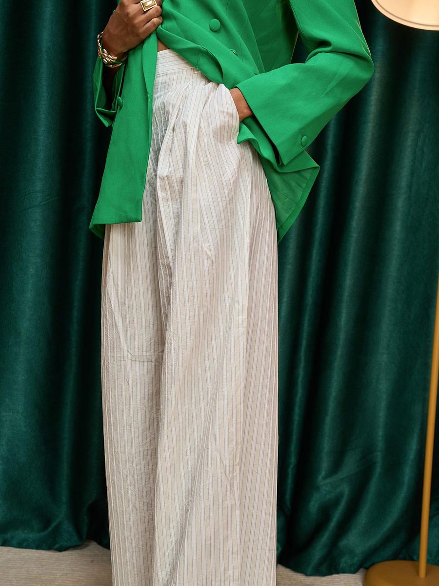 Pantalon large à rayures