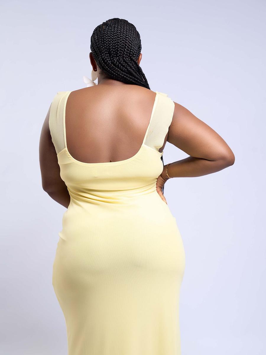 Robe longue à volants