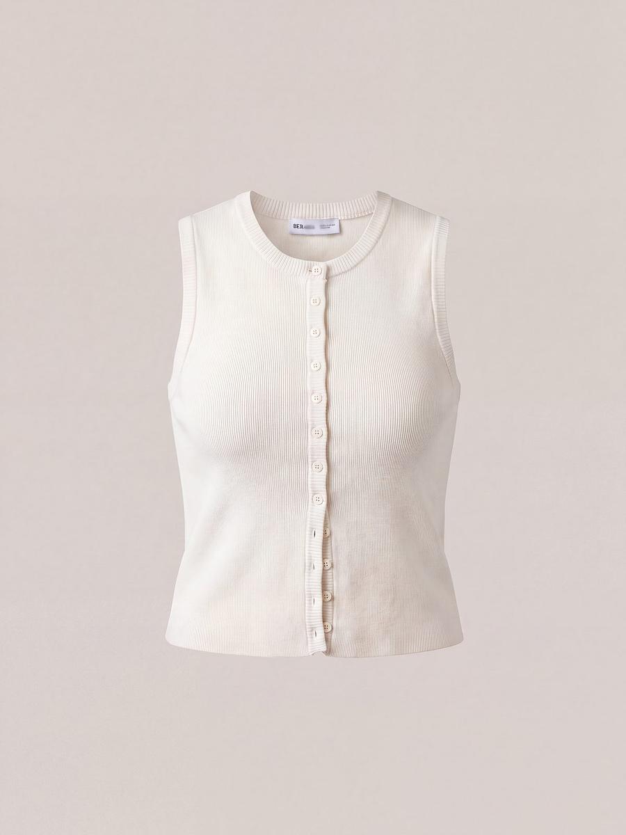 Gilet court boutonné
