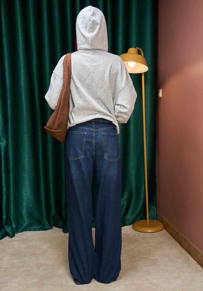 Jean large à taille haute