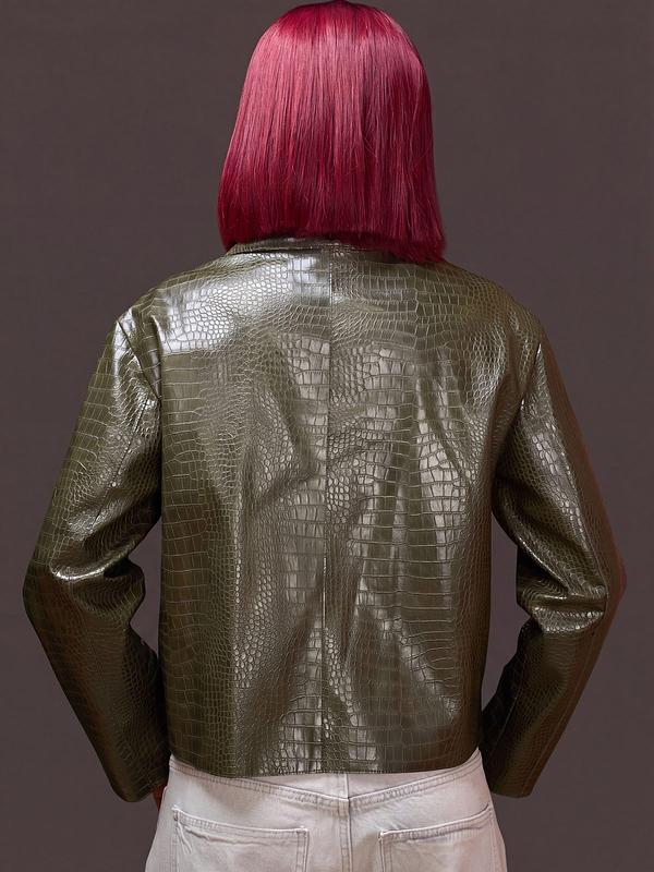 Veste courte simili cuir