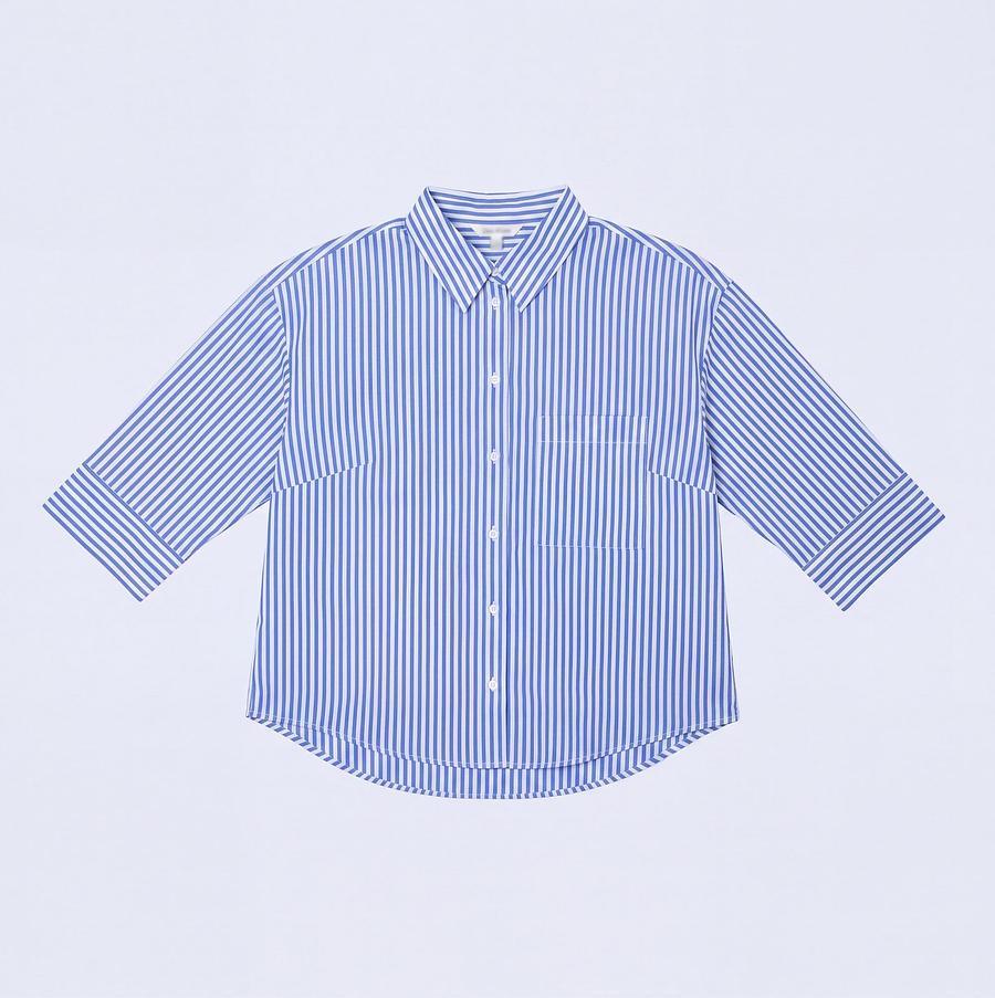 Chemise courte à rayures