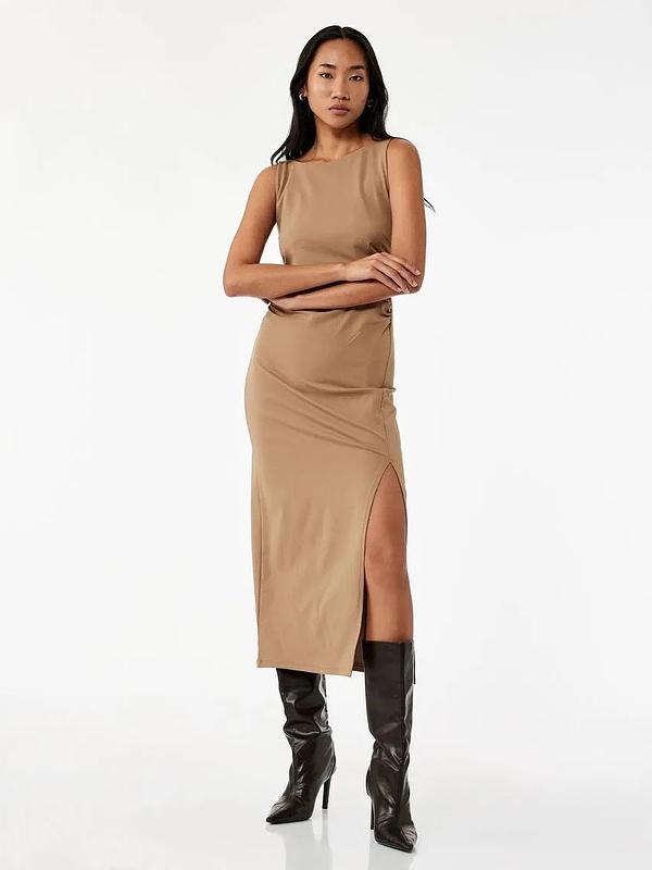 Robe Midi Sans Manches à Fente