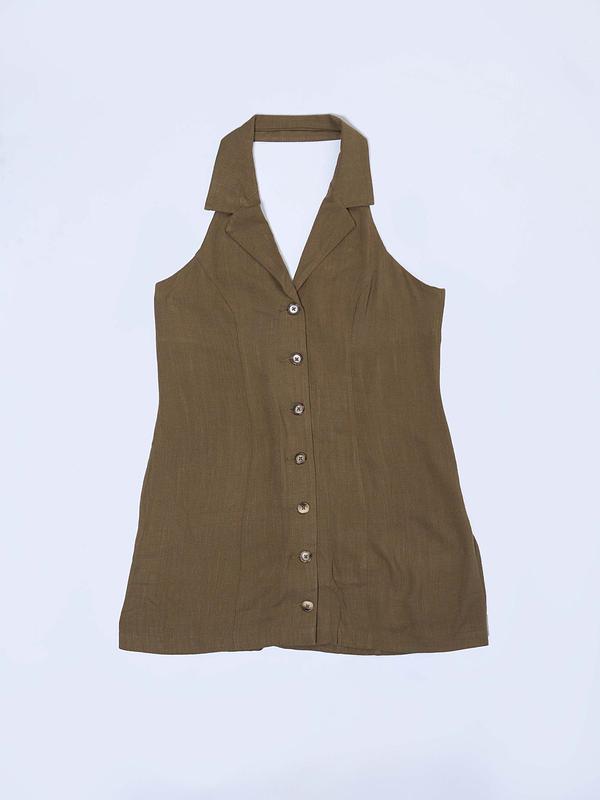Robe chemise à dos nus