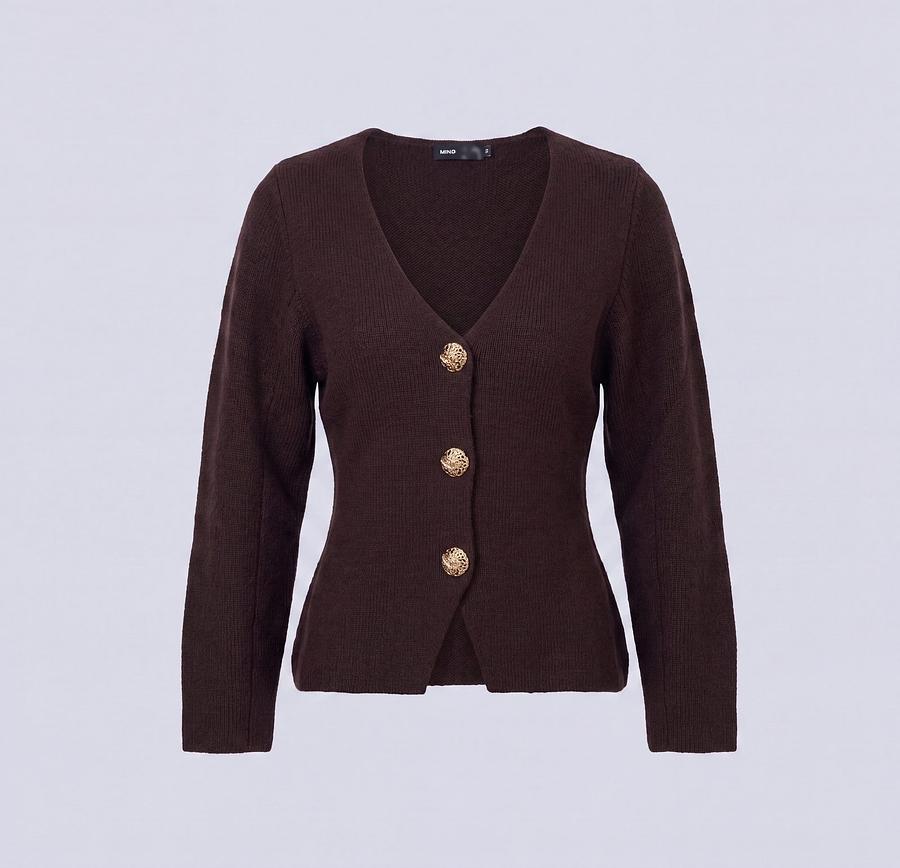 Veste maille boutons or