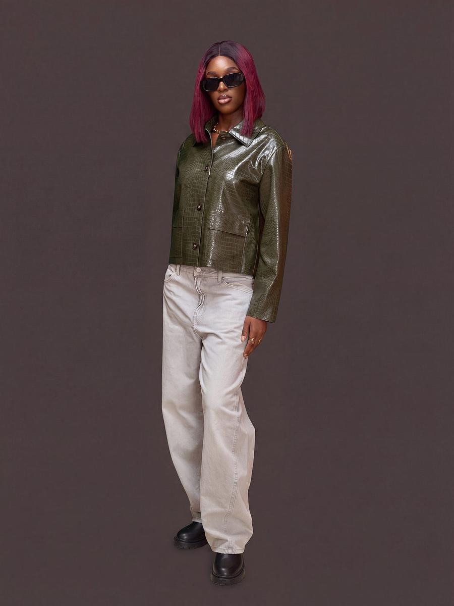 Veste courte simili cuir