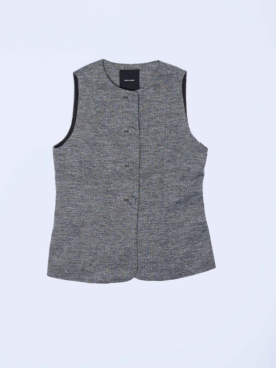 Gilet col rond boutonné