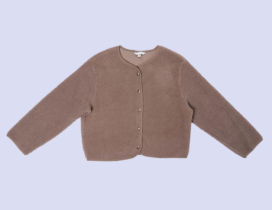 Veste peluche boutonnée