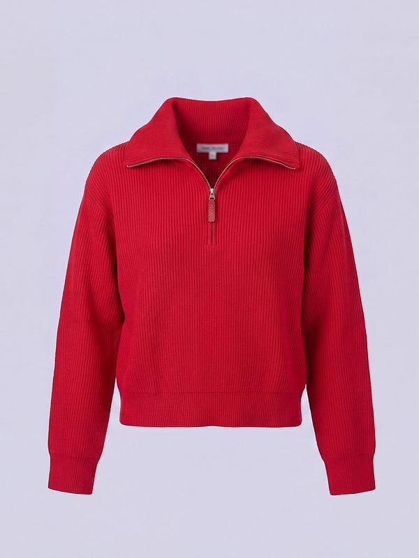 Pull col contrasté à zip