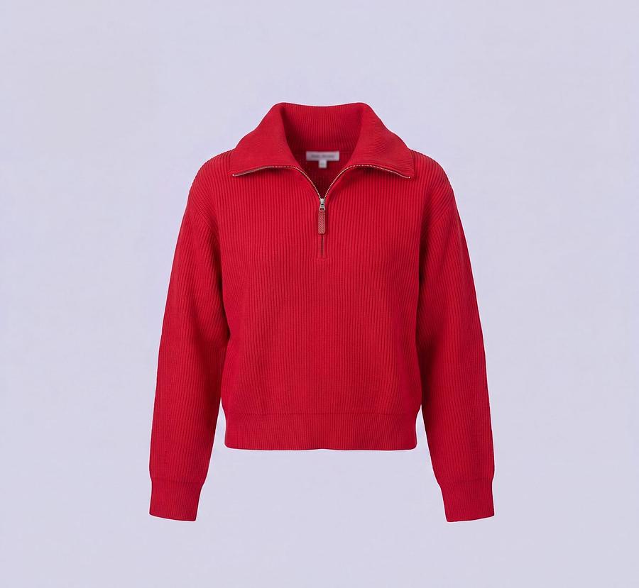 Pull col contrasté à zip
