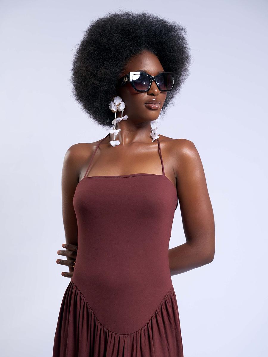 Robe longue fluide dos nu