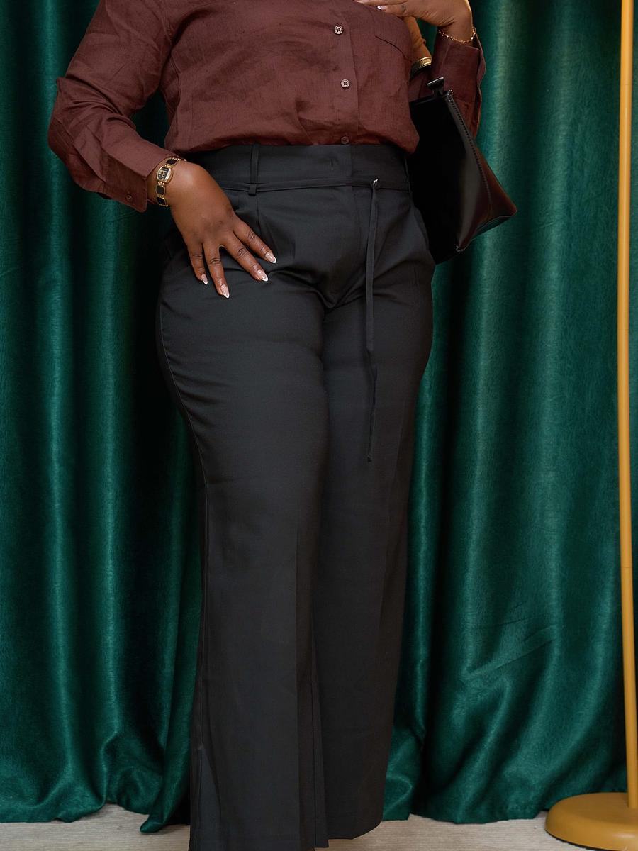 Pantalon large ceinturé