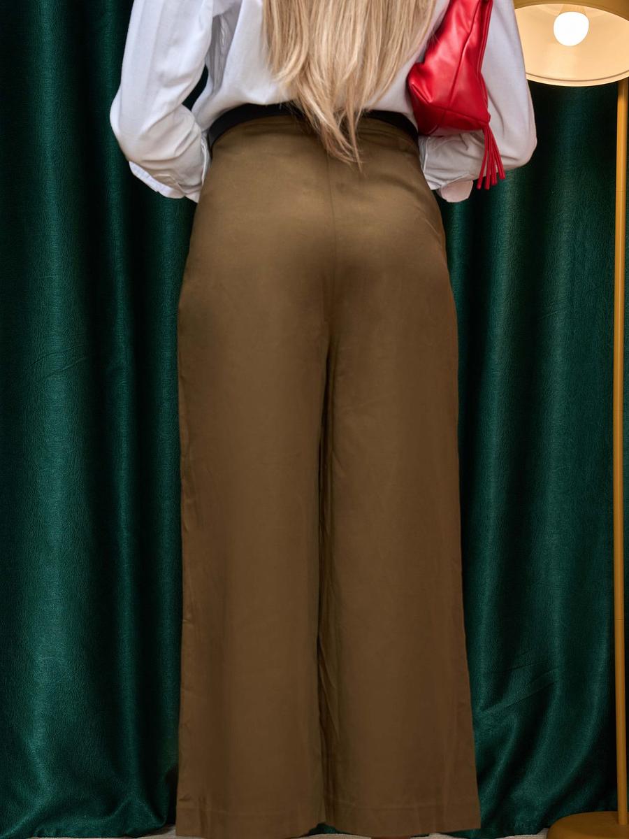 Pantalon palazzo ceinturé