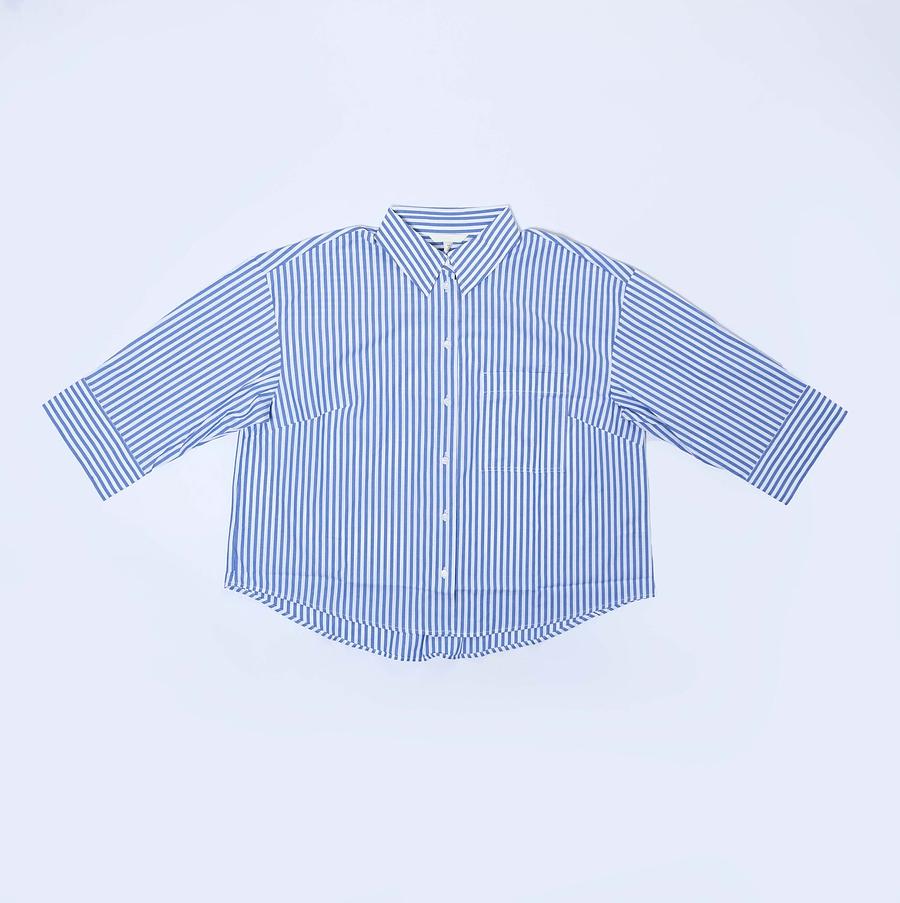 Chemise courte à rayures
