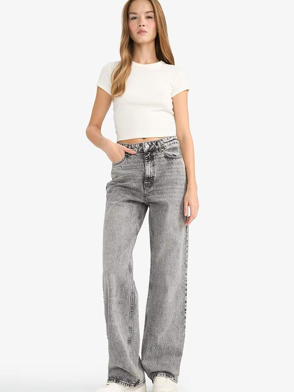 Jean Large Gris Délavé