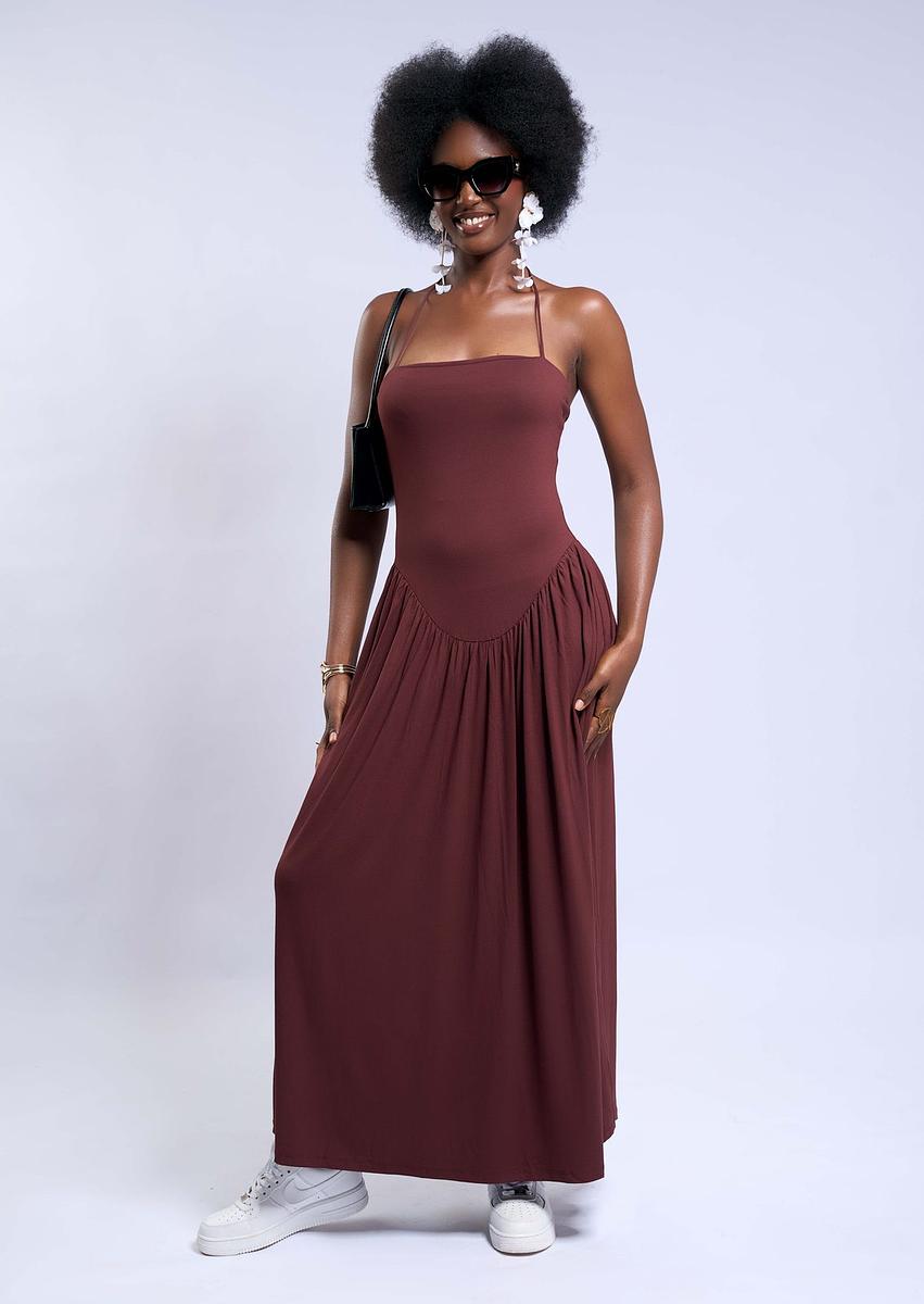 Robe longue fluide dos nu