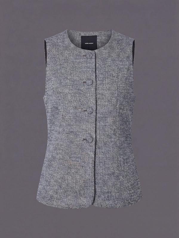 Gilet col rond boutonné