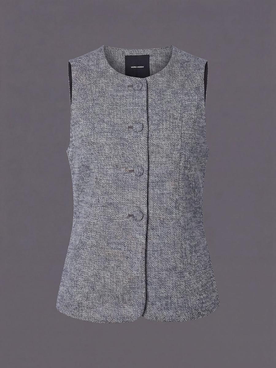 Gilet col rond boutonné