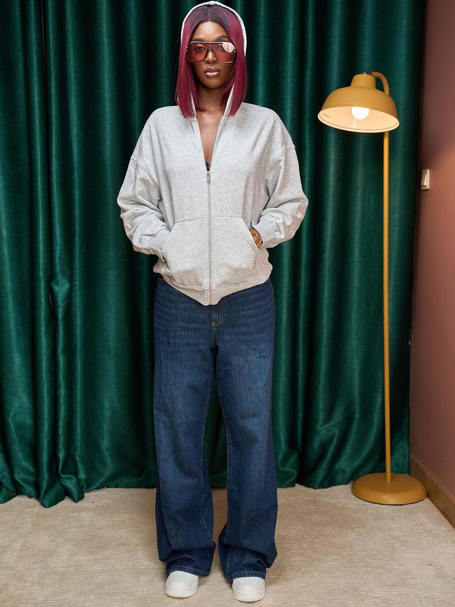 Jean large à taille haute