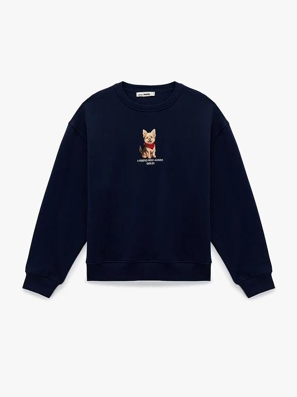 Sweat Col Rond Broderie