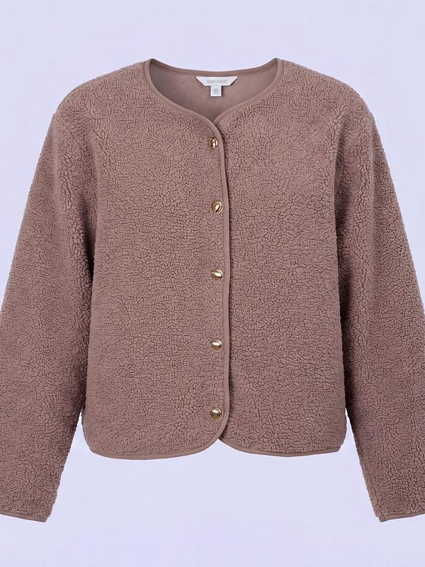 Veste peluche boutonnée